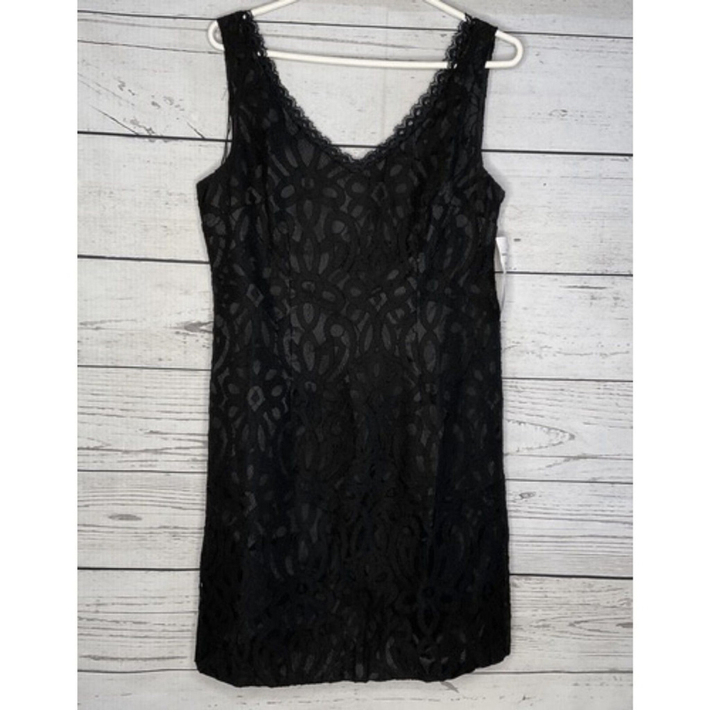 NWT Scarlett Nite Black Lace‎ Little Cocktail Party Midi Dress Women Size 12